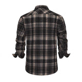 Men's Retro Casual Plaid Lapel Long Sleeve Shirt 89824151TO