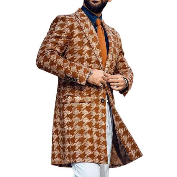 Men's Classic Mid-length Lapel Printed Coat 85125452F