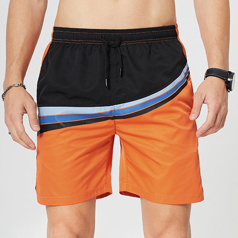 Men's Colorblock Loose Elastic Waist Sports Fitness Shorts 51420509Z