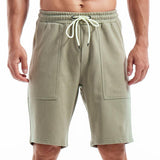 Men's Solid Color Elastic Waist Straight Sports Shorts 42867339Z