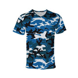 Men's Camouflage V Neck Breast Pocket Short Sleeve T-shirt 01984772Z