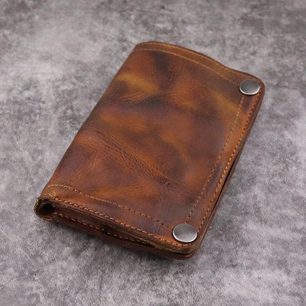 Men's Vintage Top Layer Vegetable Tanned Leather Multifunctional Wallet 89472483M