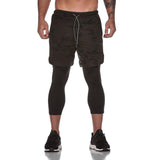 Men's Casual Fake Two-Piece Quick-Drying Sports Shorts 54972388M