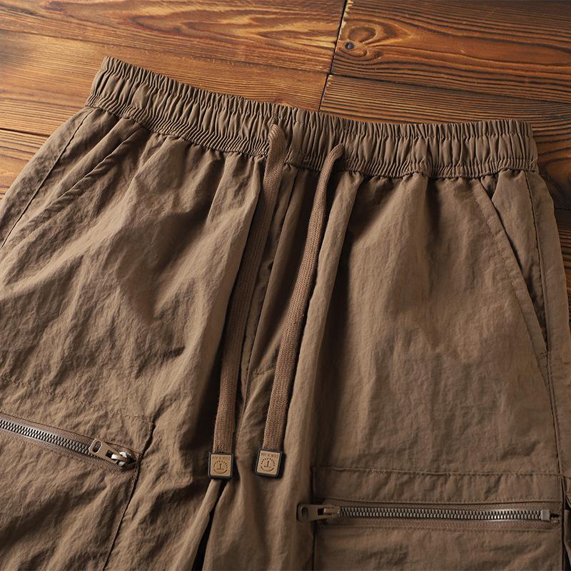 Men's Solid Color Outdoor Breathable Multi-Pocket Cargo Shorts 33804534Y