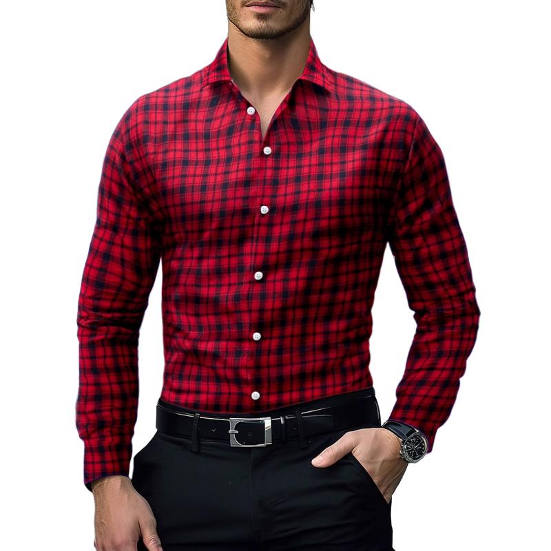 Camisa informal de cuadros de manga larga para hombre 85144499Y