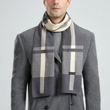 Men's British Style Pattern Knitted Warm Scarf 38359308K