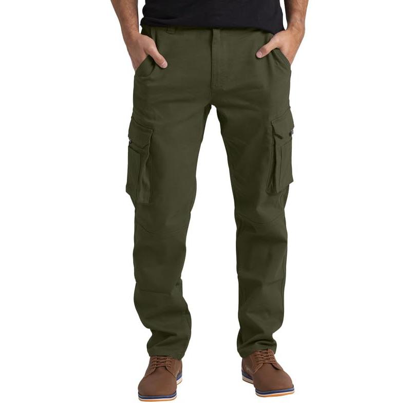 Men's Solid Straight Multi-pocket Casual Cargo Pants 20539653Z