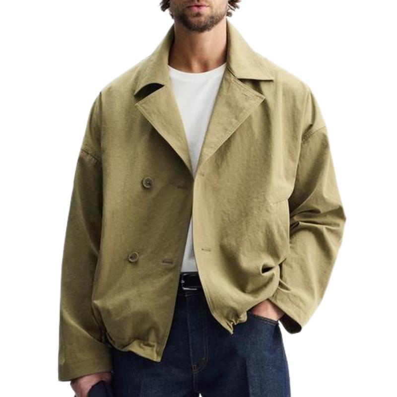 Men's Fashionable Lapel Short Windbreaker Jacket 01511907F