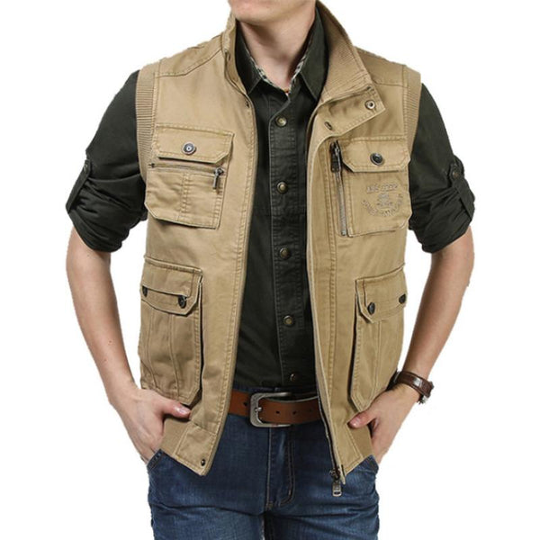 Men's Classic Outdoor Leisure Multi-Pocket Cotton Vest 78453278K