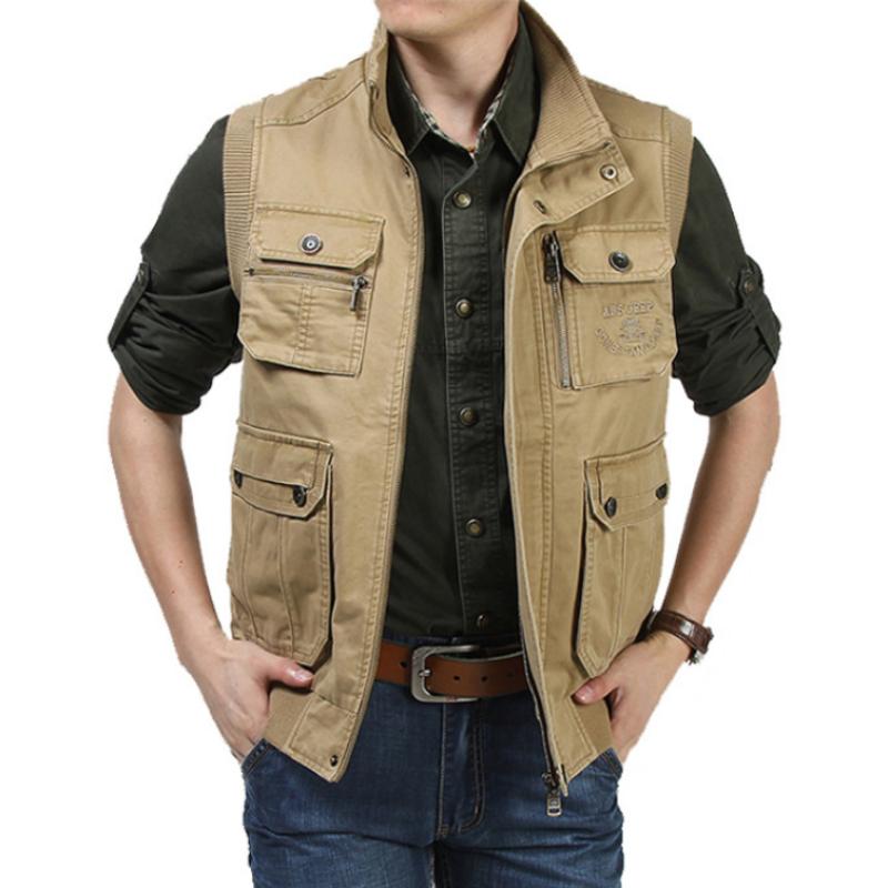 Men's Classic Outdoor Leisure Multi-Pocket Cotton Vest 78453278K