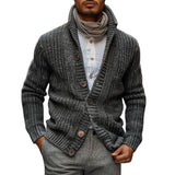 Men's Vintage Stand Collar Single Breasted Slim Fit Knitted Cardigan 28207812M