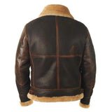 Men's Vintage Classic Lapel Zipper Plush Composite Leather Jacket 11358117F