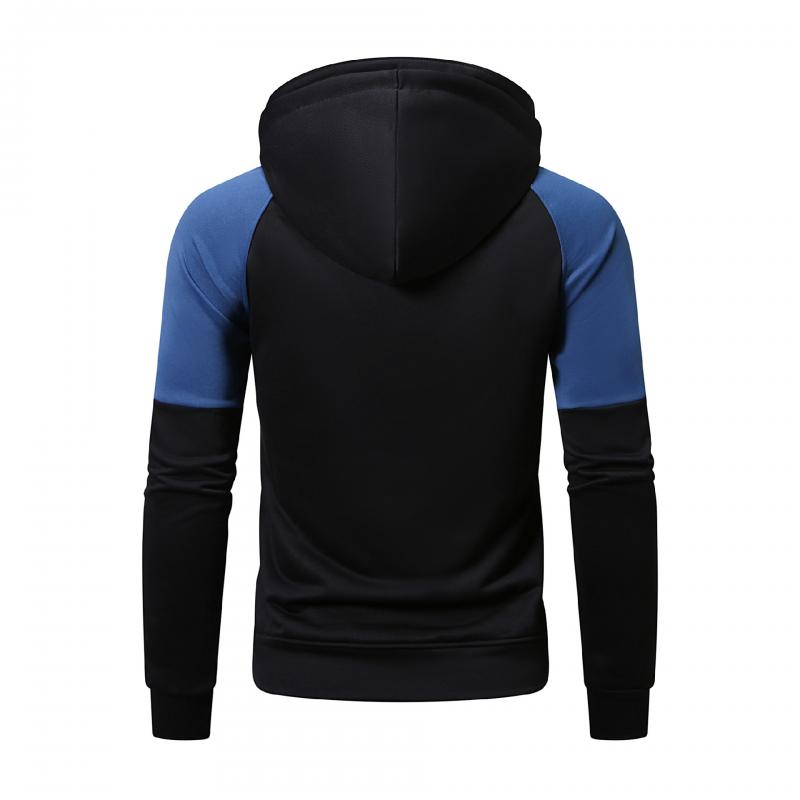 Men's Casual Colorblock Hooded Zipper Loose Sports Jacket 82930816M