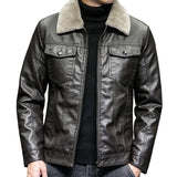 Men's Fur All-in-one Plus Velvet Thickened Leather Jacket 62848255U