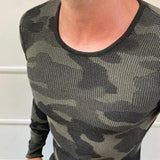 Men's Retro Casual Camouflage Crewneck Sweater 13743621TO