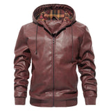 Men's Casual All-match Hooded Leather Jacket 49777250F