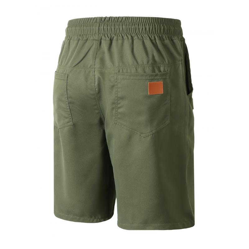 Men's Solid Color Sports Casual Drawstring Shorts 31832089Y