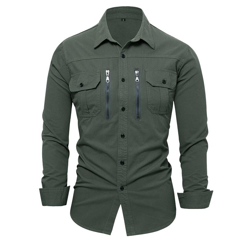 Men's Cotton Long-sleeved Shirt 11744080U