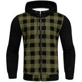 Men's Retro Casual Plaid Hooded Zipper Sweatshirt 38235756TO