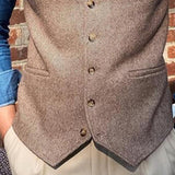 Men's Casual Vintage Herringbone Vest 02072503TO