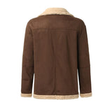 Men's Warm Faux Fur Lapel Zipper Thick Jacket 75388223Z