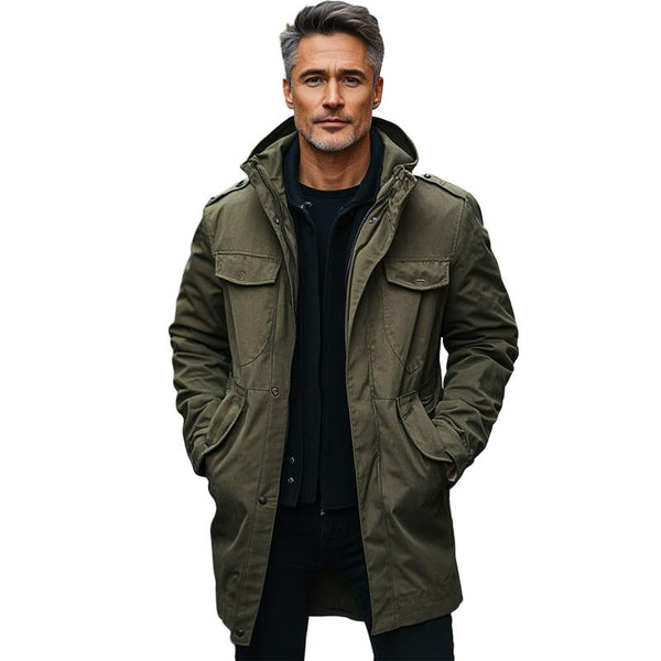 Men's Hooded Mid-length Autumn and Winter Coat 87316172U