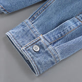 Men's Casual Thin Washed Flap Pocket Slim Fit Long Sleeve Denim Shirt 91805492M