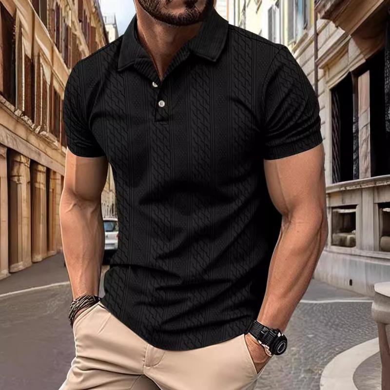 Men's Jacquard Texture Short-Sleeved Polo Shirt 65098598Y