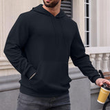 Men's Casual Waffle Solid-Color Hooded Sweatshirt 76616607Y