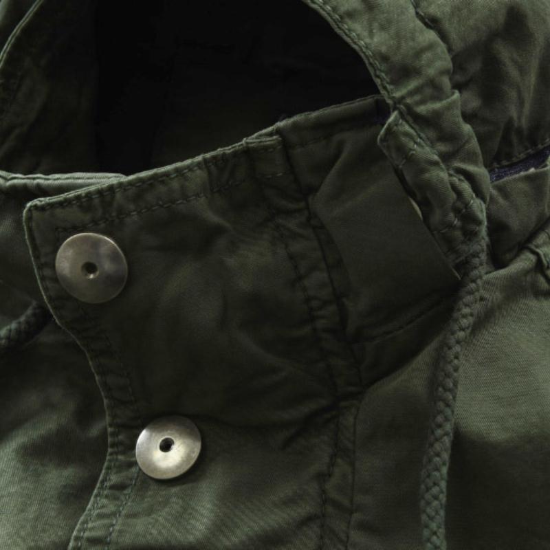 Men's Casual Outdoor Cotton Stand Collar Hooded Zipper Mid-length Trench Coat 69828861M