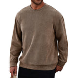 Men's Solid Color Loose Round Neck Long Sleeve Casual Sweatshirt 81572013Z