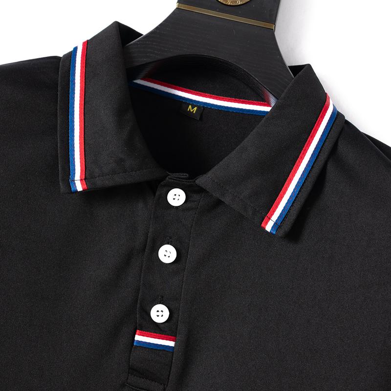 Men's Colorblock Striped Lapel Short Sleeve Casual Polo Shirt 92310604Z