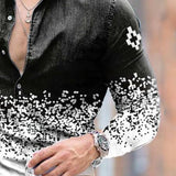 Men's Casual Gradient Geometric Long Sleeve Shirt 47516262TO