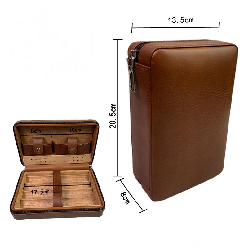 Estuche de cuero para guardar humidor de puros portátil para hombre 77717740K