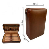 Men's Portable Cigar Humidor Leather Set Storage Bag 77717740K