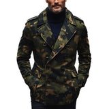 Men's Fashion Camo Print Lapel Double Breasted Casual Coat 19095617Z