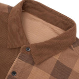 Men's Corduroy Lapel Long-sleeved Shirt 66051713F