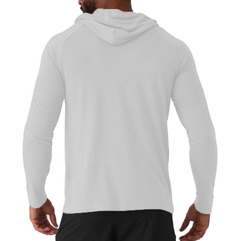 Men's Solid Color Long Sleeve Sports Casual Hoodie 03895741Z