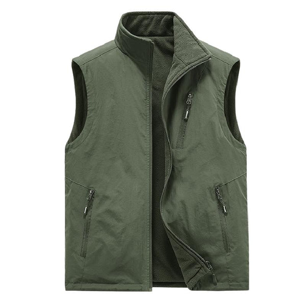 Men's Casual Double-sided Stand Collar Zipper Vest 25587167F