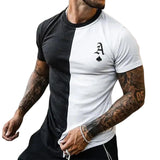 Men's Colorblock Spade Ace Short Sleeve T-Shirt 53414207TO