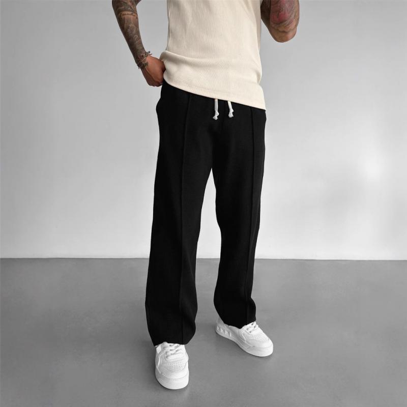 Men's Fashion Solid Loose Elastic Waist Casual Pants 63573676Z