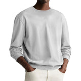 Men's Solid Color Round Neck Long Sleeve Sweatshirt 67619707Y