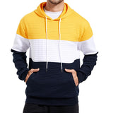 Men's Color Block Pocket Long Sleeve Casual Hoodie 14394300Z