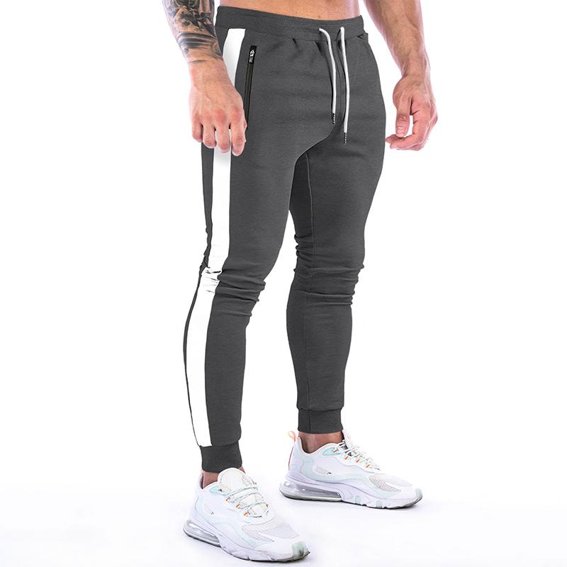 Men's Color Block Drawstring Elastic Waist Fitness Sports Pants 26475684Z
