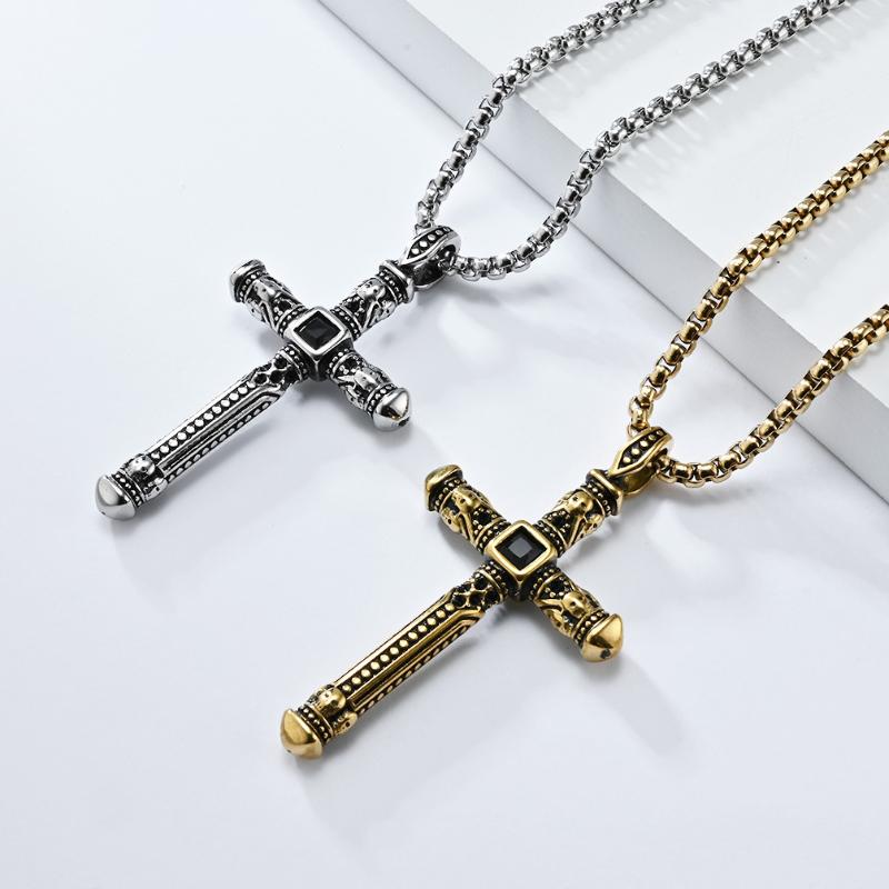 Collier croix rétro décontracté 48827160TO