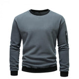 Men's Colorblock Polar Fleece Round Neck Long Sleeve Outdoor Casual Sweatshirt 17641777Z