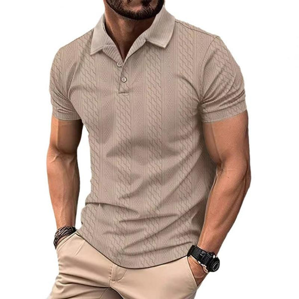 Men's Jacquard Texture Short-Sleeved Polo Shirt 65098598Y