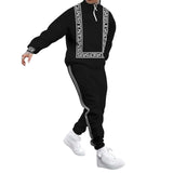 Men's Classic Autumn And Winter Trend 3D Printed Long-sleeved Sweatshirt With Ankle-length Sweatpants Set 43074636K