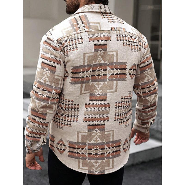 Men's Vintage Print Single Breasted Jacket 21995717Y