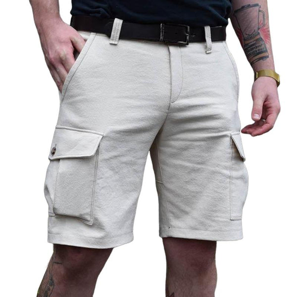 Men's Solid Multi-pocket Straight Cargo Shorts 36025460Z